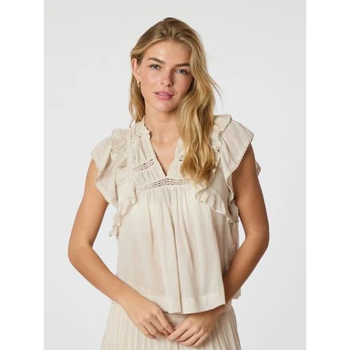 Neo Noir, Jayla S Voile Top, Creme - Billede 4