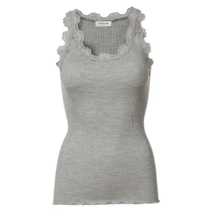 Rosemunde, RWBabette SL U-neck L, Light grey melange