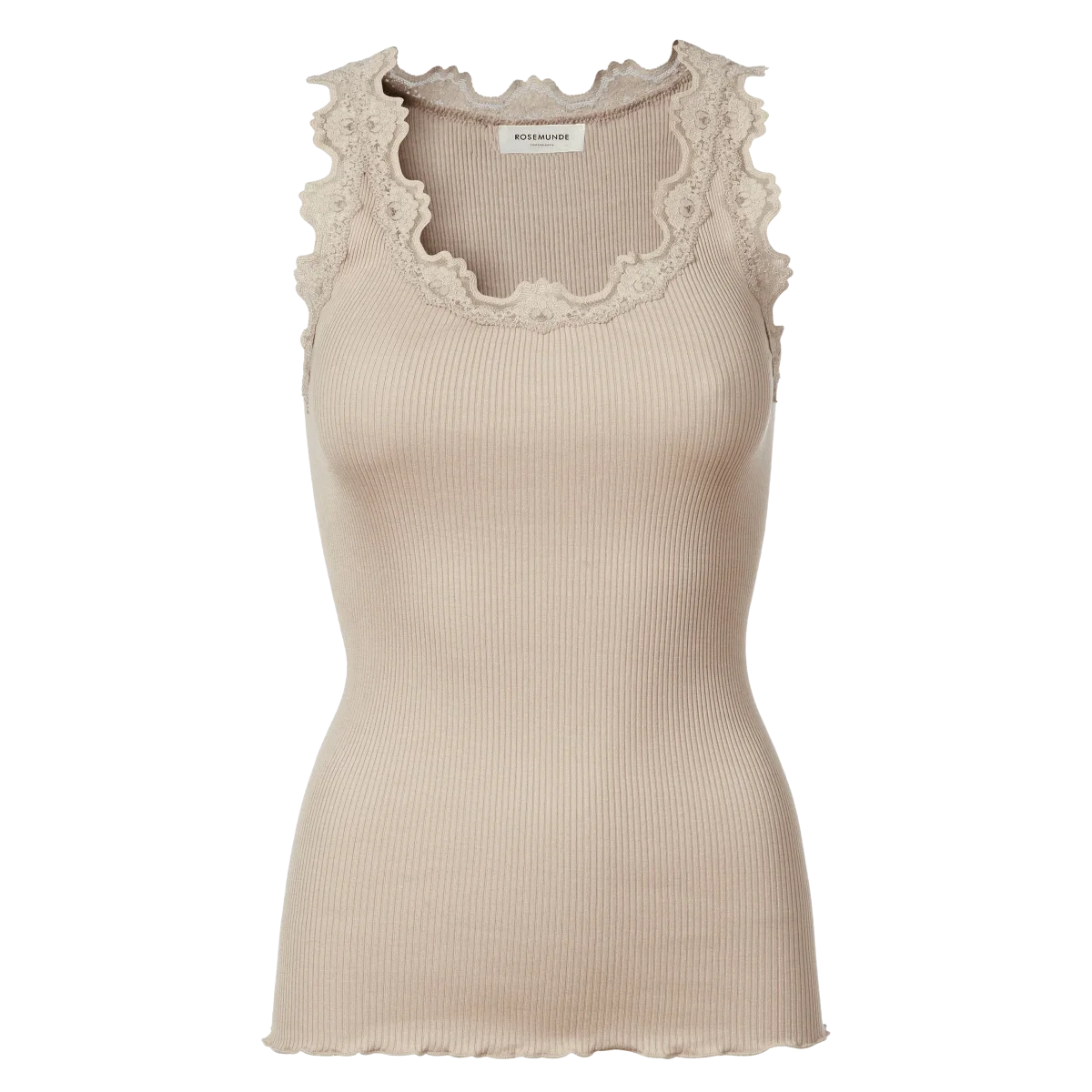 Rosemunde, RWBabette SL U-neck Long Lace Top, Cacao - Billede 2