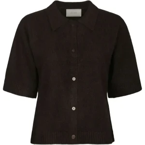 Neo Noir, Cunna Knit Blouse, Dark Brown