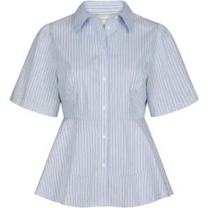 Neo Noir, Janelle Stripe Shirt, Blue/Brown