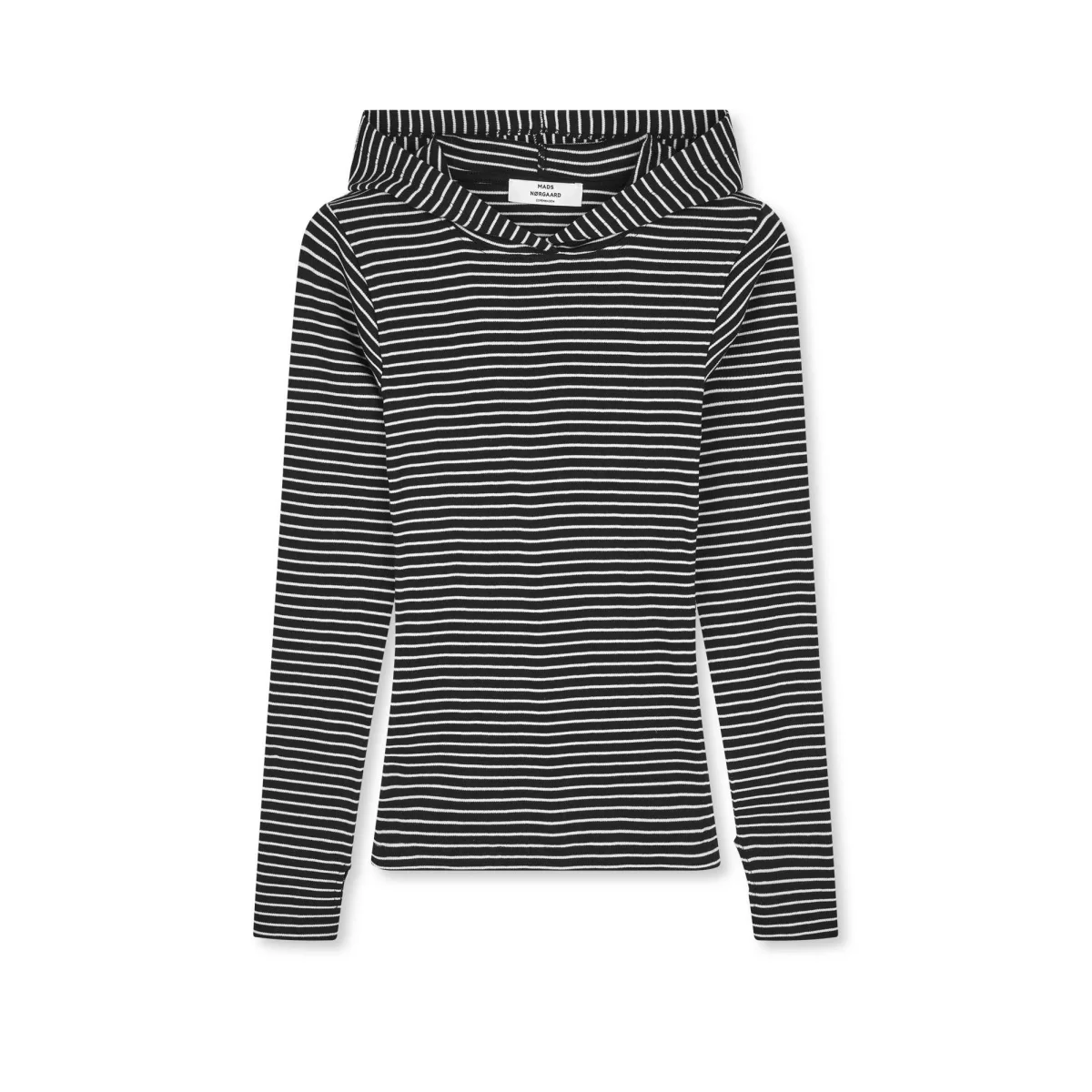 Mads Nørgaard, 2x2 Cotton Stripe Tutti Hood, Black/Vanilla Ice - Billede 2
