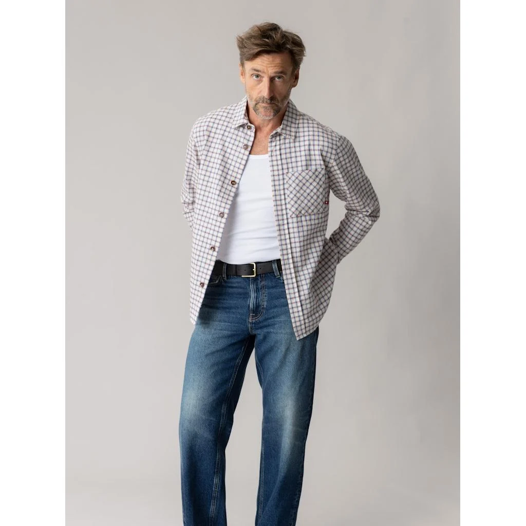 Mos Mosh Gallery, David Spring Check Shirt, Ecru - Billede 4