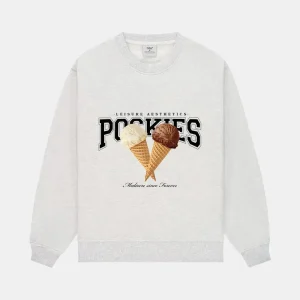 Pockies, UM Ice Cream Crewneck, Grey Grey